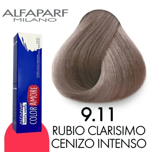 [8022297128283] Tinte 9.11 Rubio Clarísimo Cenizo Intenso 90 ml Color Amore de Alfaparf Milano – Coloración Permanente para Cabello