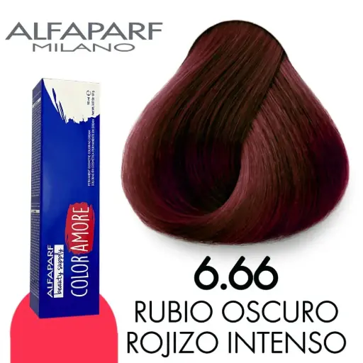 [8022297128146] ALFAPARF COLOR AMORE TINTE 6.66 RUBIO OSCURO ROJIZO INTENSO 90 ML