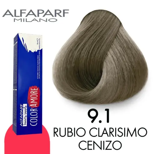 [8022297128108] Tinte 9.1 Rubio Clarísimo Cenizo 90 ml Color Amore de Alfaparf Milano – Coloración Permanente para Cabello