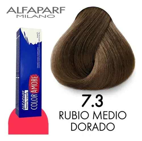 [8022297128047] Tinte 7.3 Rubio Medio Dorado 90 ml Color Amore de Alfaparf Milano – Coloración Permanente para Cabello