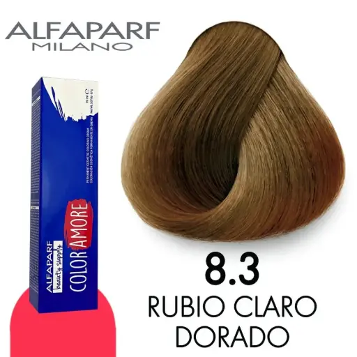 [8022297128054] Tinte 8.3 Rubio Claro Dorado 90 ml Color Amore de Alfaparf Milano – Coloración Permanente para Cabello