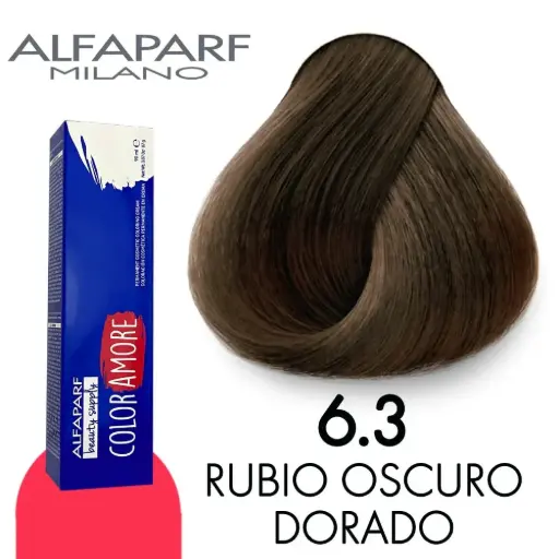 [8022297128030] Tinte 6.3 Rubio Oscuro Dorado 90 ml Color Amore de Alfaparf Milano – Coloración Permanente para Cabello