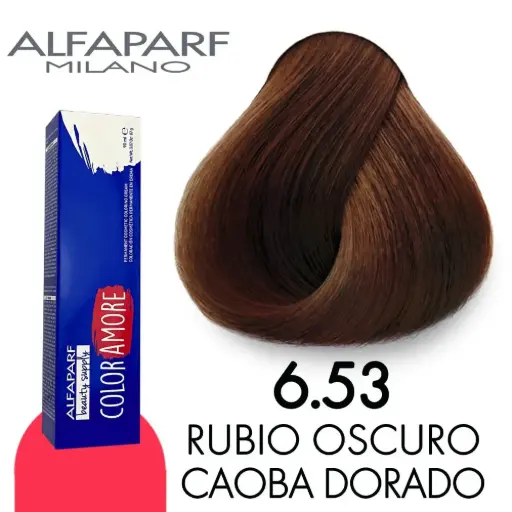 [8022297128207] Tinte 6.53 Rubio Oscuro Caoba Dorado 90 ml Color Amore de Alfaparf Milano – Coloración Permanente para Cabello