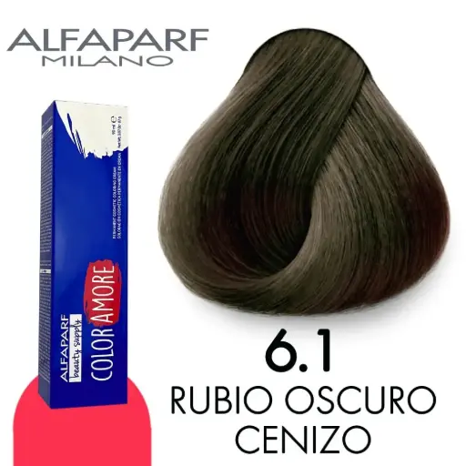[8022297128078] Tinte 6.1 Rubio Oscuro Cenizo 90 ml Color Amore de Alfaparf Milano – Coloración Permanente para Cabello