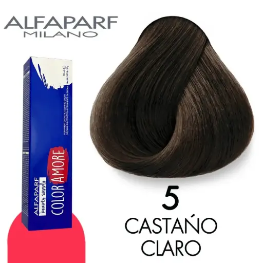 [8022297127958] Tinte 5 Castaño Claro 90 ml Color Amore de Alfaparf Milano – Coloración Permanente para Cabello