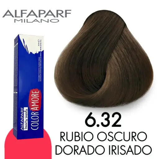 [8022297128184] Tinte 6.32 Rubio Oscuro Dorado Irisado 90 ml Color Amore de Alfaparf Milano – Coloración Permanente para Cabello