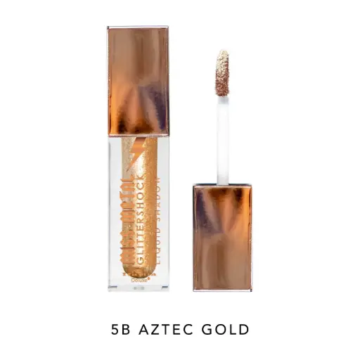[782353521080] Italia Deluxe Miss Metal Glittershock 5B Aztec Gold – Sombra Líquida Metálica con Glitter para Ojos