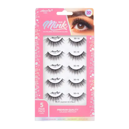 [610895182370] AMOR US MINK LASHES 5P 3D #18