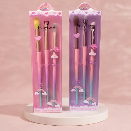 [6972547650519] Ruby Face Colorful you 3pcs eyeshadow brush set