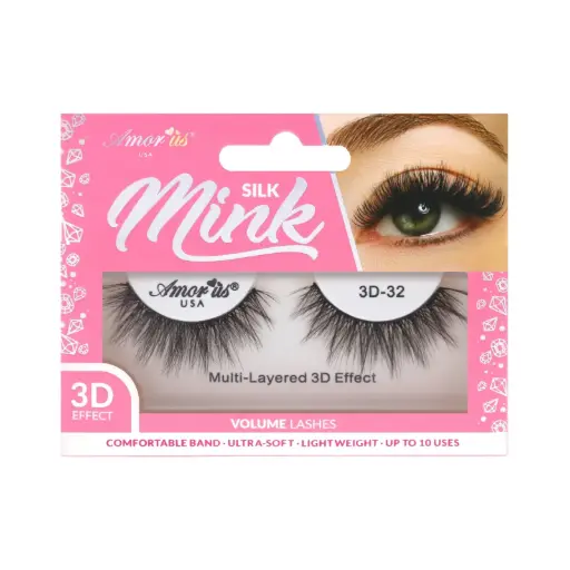 [681441562274] Amor Us 3D Silk Mink Lashes #32 – Pestañas Postizas Volumen Natural