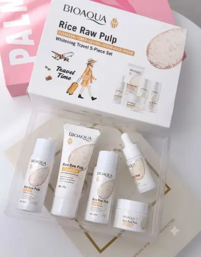 [6942349750793] BIOAQUA Rice Pulp Whitening Travel Five-piece Set