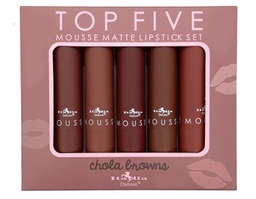 [782353019167] Italia Deluxe Mousse Matte Lipstick Set- Chola Browns